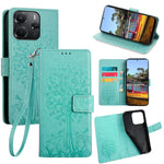 For Xiaomi Redmi Note 14 4G (164.84mm) Case PU Leather Wallet Phone Cover Tree Deer Imprinted