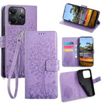 For Xiaomi Redmi Note 14 4G (164.84mm) Case PU Leather Wallet Phone Cover Tree Deer Imprinted