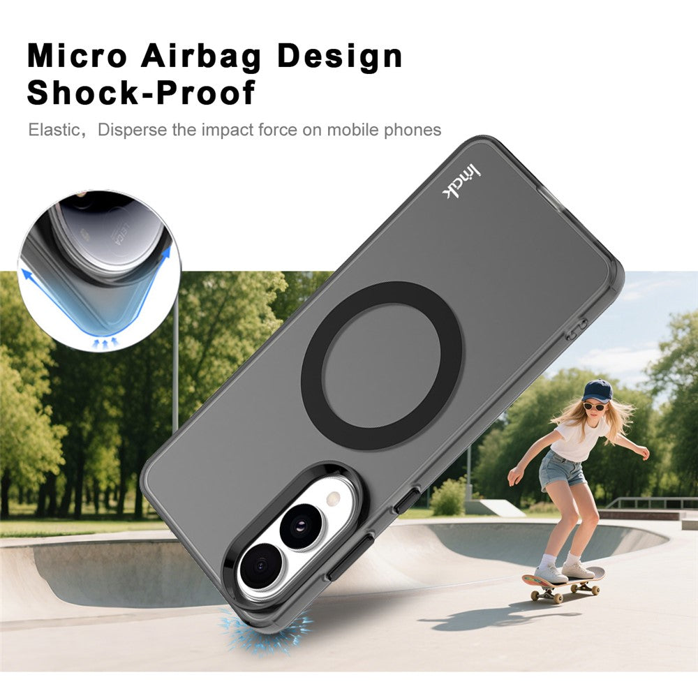 IMAK For Samsung Galaxy S25 Edge Magnetic Case Candy Color Anti-Drop TPU + PET Back Cover
