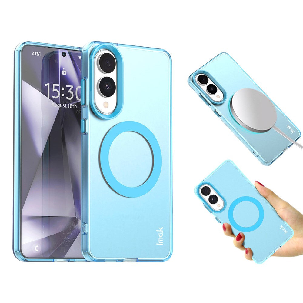 IMAK For Samsung Galaxy S25 Edge Magnetic Case Candy Color Anti-Drop TPU + PET Back Cover