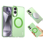 IMAK For Samsung Galaxy S25 Edge Magnetic Case Candy Color Anti-Drop TPU + PET Back Cover