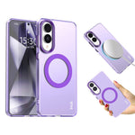 IMAK For Samsung Galaxy S25 Edge Magnetic Case Candy Color Anti-Drop TPU + PET Back Cover