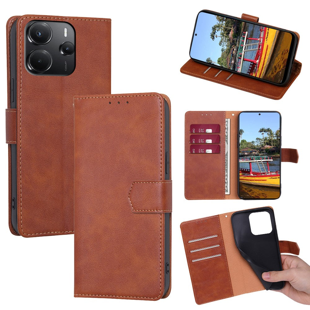 For Xiaomi Redmi Note 14 4G (164.84mm) Case Leather Phone Cover with RFID Blocking Wallet