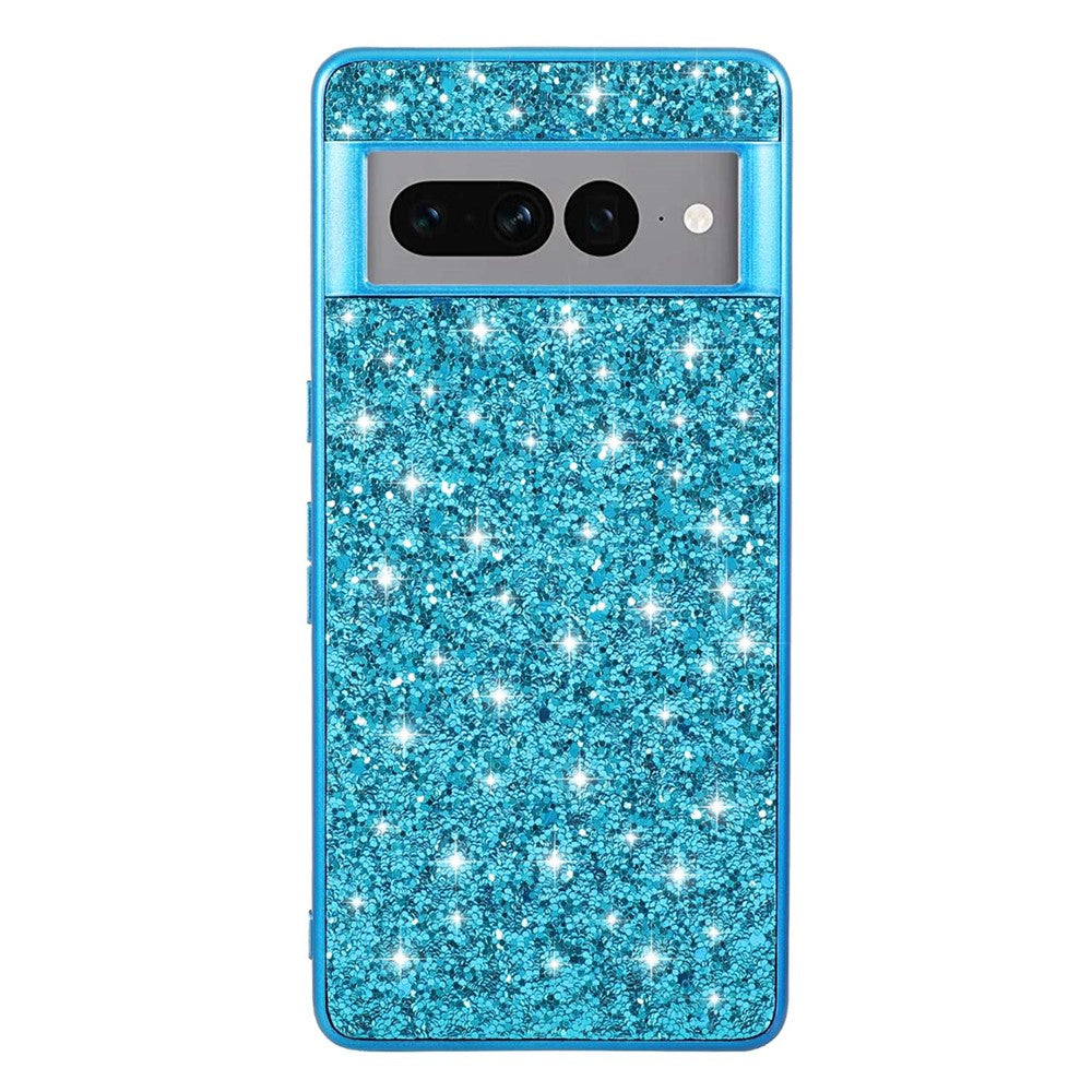 Til Google Pixel 7 Pro 5G Skinnende Glitter Pailletter Telefon Beskyttelsescover Elektropletteret TPU-ramme Hårdt PC-bagcover