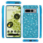 Til Google Pixel 7 Pro 5G Skinnende Glitter Pailletter Telefon Beskyttelsescover Elektropletteret TPU-ramme Hårdt PC-bagcover