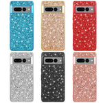 Til Google Pixel 7 Pro 5G Skinnende Glitter Pailletter Telefon Beskyttelsescover Elektropletteret TPU-ramme Hårdt PC-bagcover