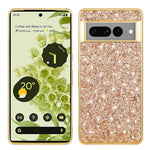 Til Google Pixel 7 Pro 5G Skinnende Glitter Pailletter Telefon Beskyttelsescover Elektropletteret TPU-ramme Hårdt PC-bagcover