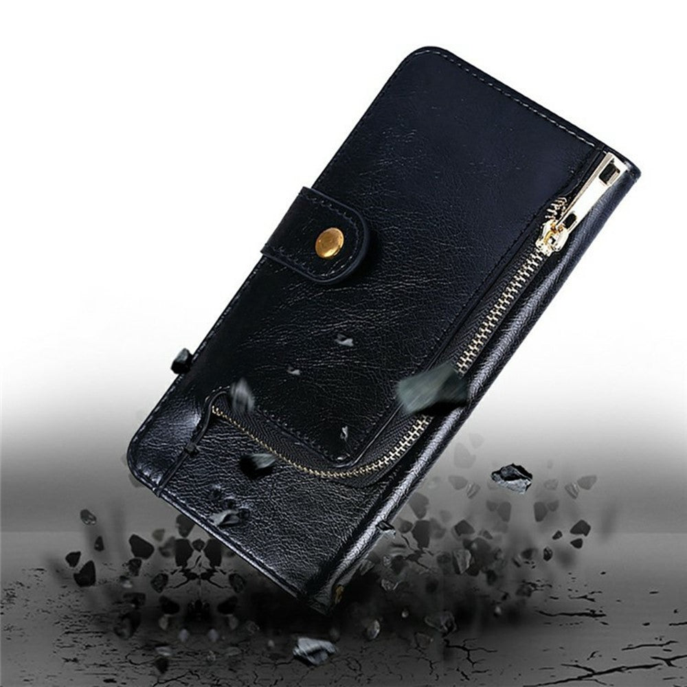 For Honor X8c 4G Case Zipper Pocket PU Leather Wallet Flip Phone Cover