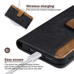 For Xiaomi Redmi Note 14 4G (164.84mm) Case RFID Blocking Color Splicing PU Leather Wallet Phone Cover