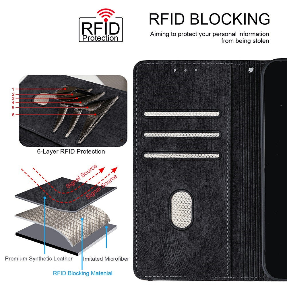 For Xiaomi Redmi Note 14 4G (164.84mm) Case RFID Blocking Color Splicing PU Leather Wallet Phone Cover