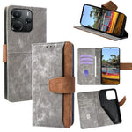For Xiaomi Redmi Note 14 4G (164.84mm) Case RFID Blocking Color Splicing PU Leather Wallet Phone Cover