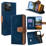 For Xiaomi Redmi Note 14 4G (164.84mm) Case RFID Blocking Color Splicing PU Leather Wallet Phone Cover