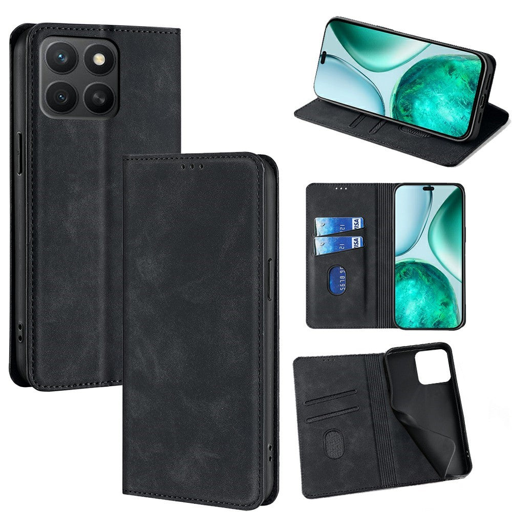 For Honor X8c 4G Case Card Holder PU Leather Magnetic Closing Phone Cover