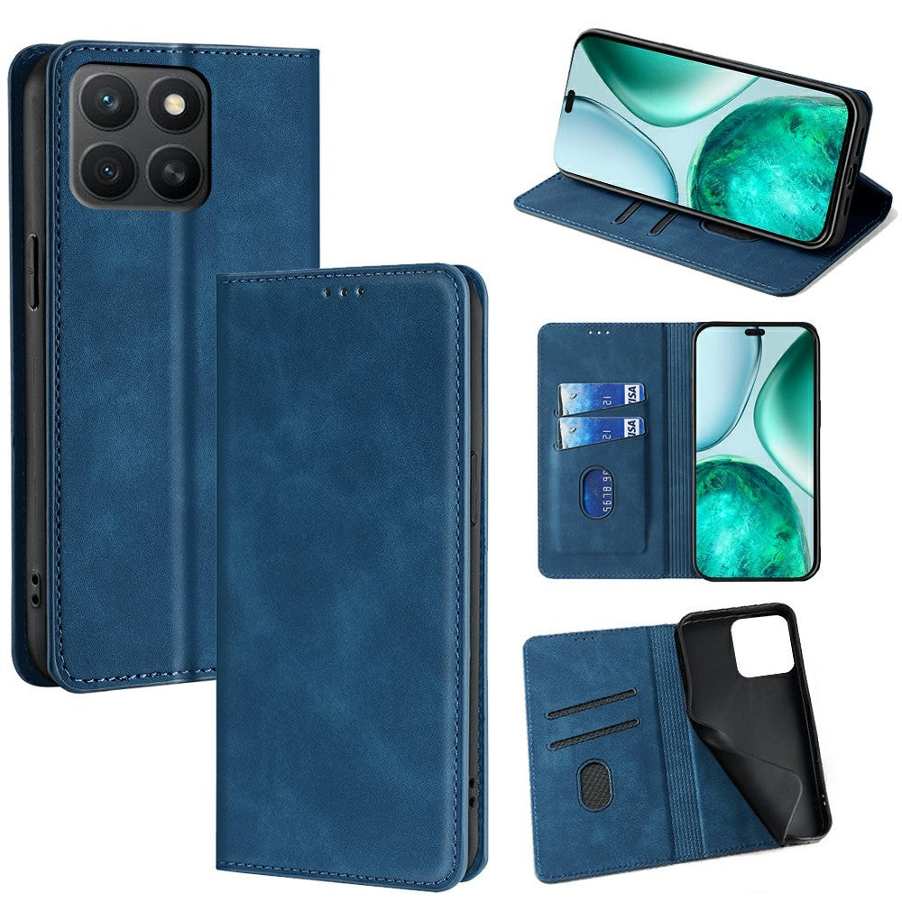 For Honor X8c 4G Case Card Holder PU Leather Magnetic Closing Phone Cover