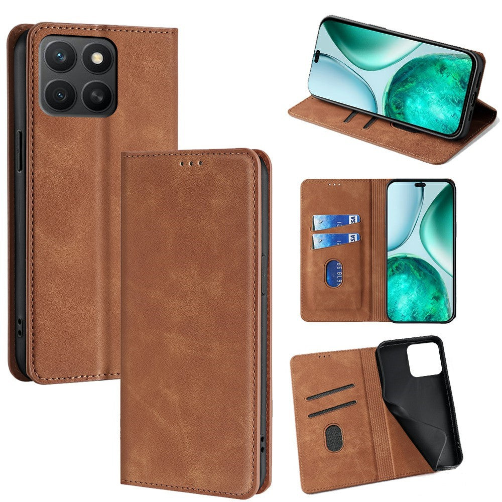 For Honor X8c 4G Case Card Holder PU Leather Magnetic Closing Phone Cover