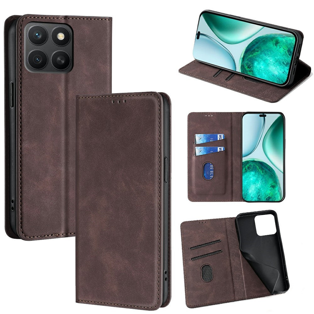 For Honor X8c 4G Case Card Holder PU Leather Magnetic Closing Phone Cover
