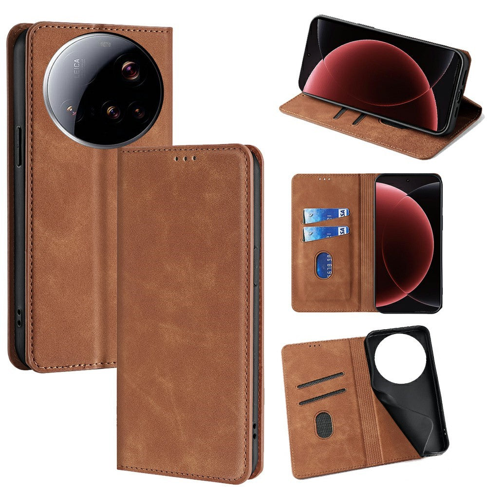 PU-læderskal til Xiaomi 15 Ultra med kortholder og magnetisk mobilcover