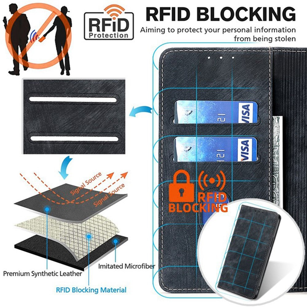 For Honor X8c 4G Case RFID Blocking Wallet Leather Phone Cover
