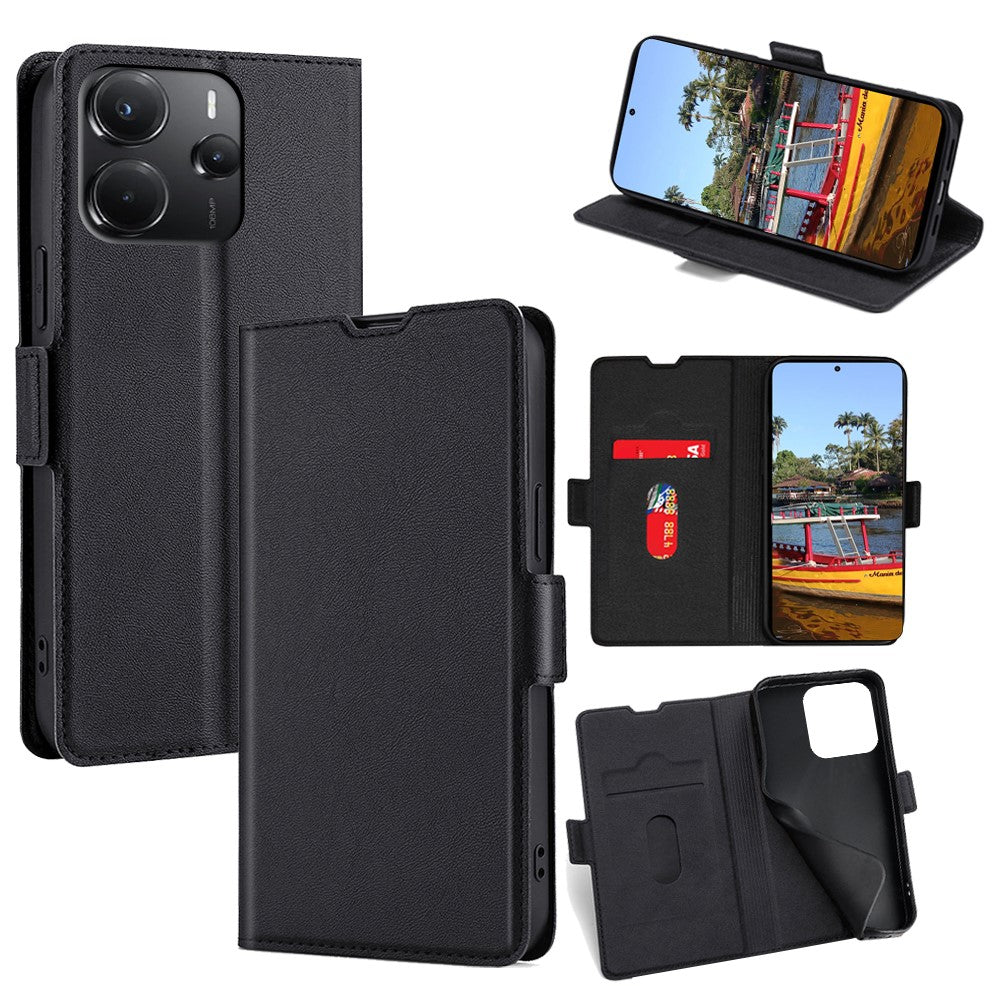 For Xiaomi Redmi Note 14 4G (164.84mm) Case Card Holder PU Leather Phone Cover