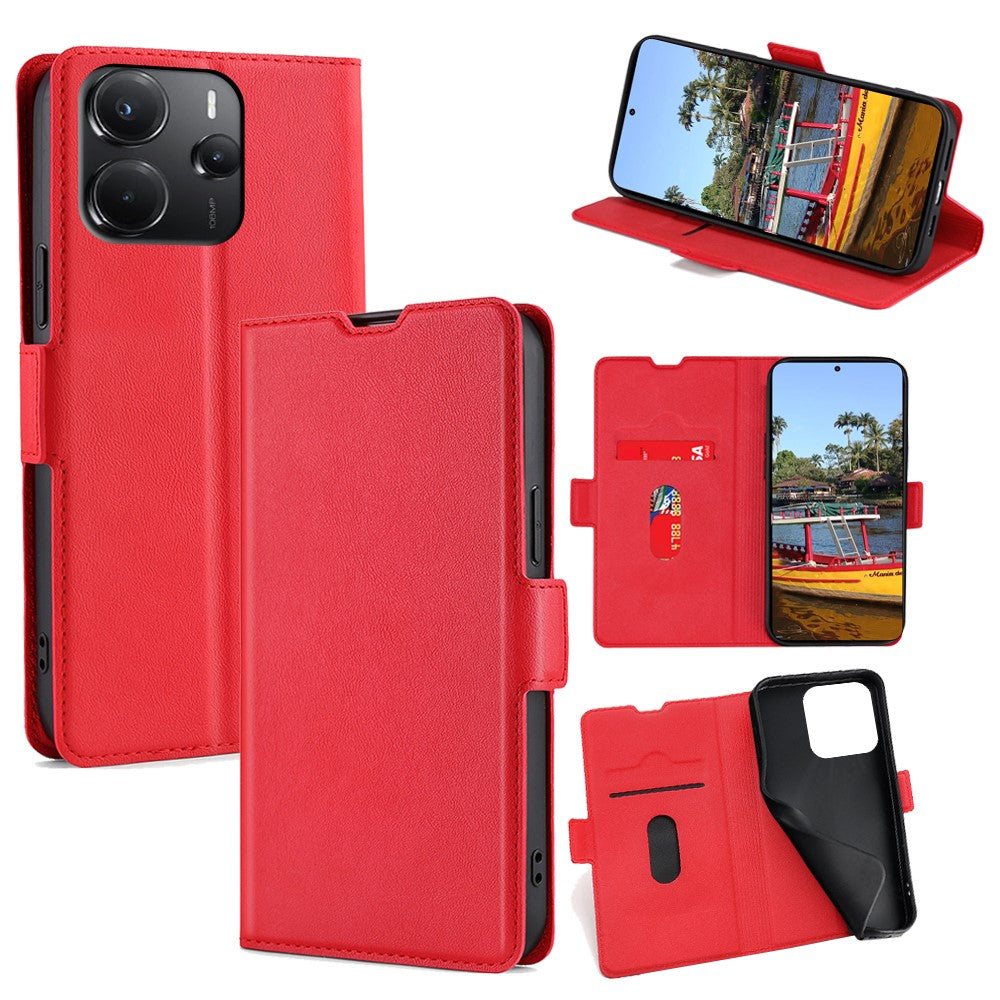For Xiaomi Redmi Note 14 4G (164.84mm) Case Card Holder PU Leather Phone Cover