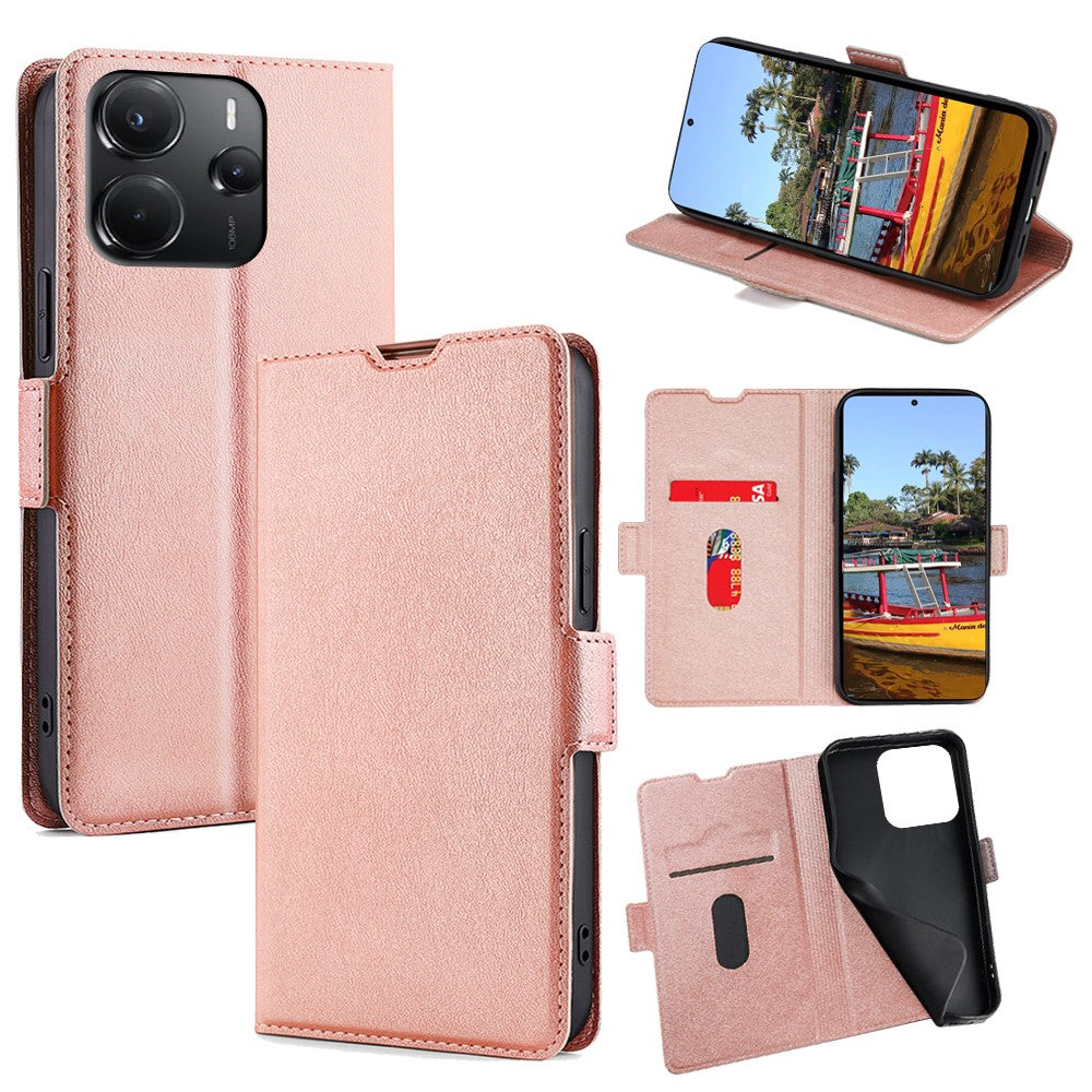 For Xiaomi Redmi Note 14 4G (164.84mm) Case Card Holder PU Leather Phone Cover