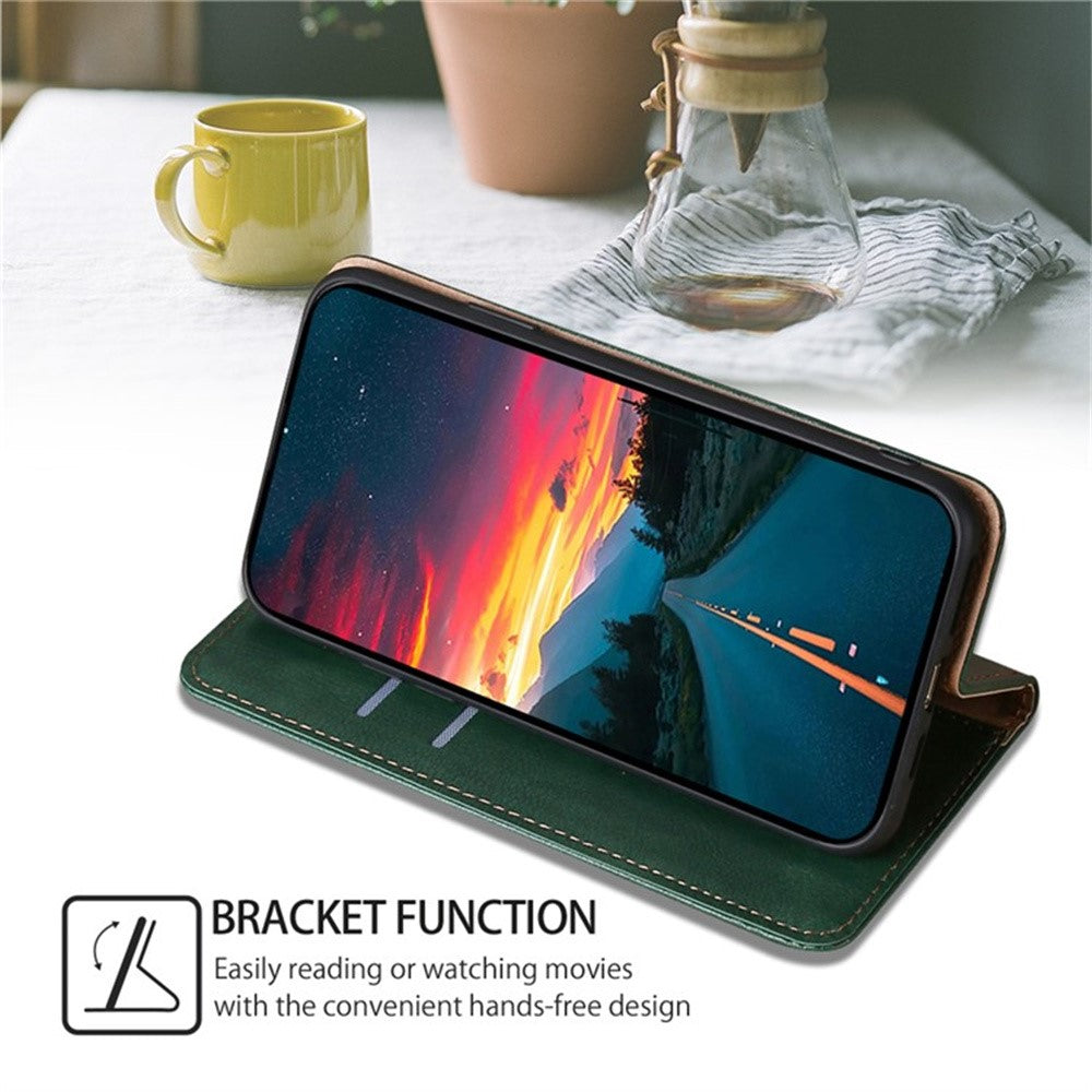 Xiaomi Redmi Note 14 4G (164.84mm) Plånboksfodral PU-läder Magnetiskt självabsorberande mobilskal