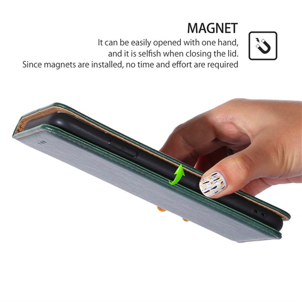 For Xiaomi Redmi Note 14 4G (164.84mm) Case Wallet PU Leather Magnetic Auto-Absorbed Phone Cover
