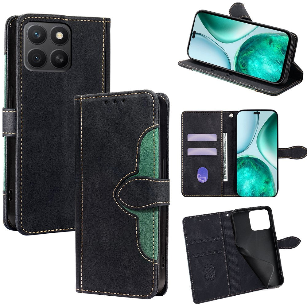 Til Honor X8c 4G Etui Læder Pung Telefoncover med Stråhat Magnetlås