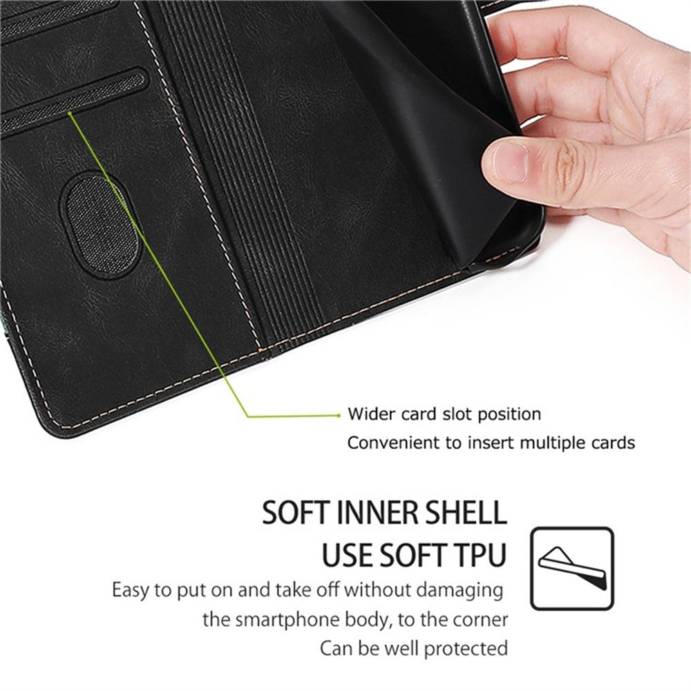 Til Honor X8c 4G Etui Læder Pung Telefoncover med Stråhat Magnetlås