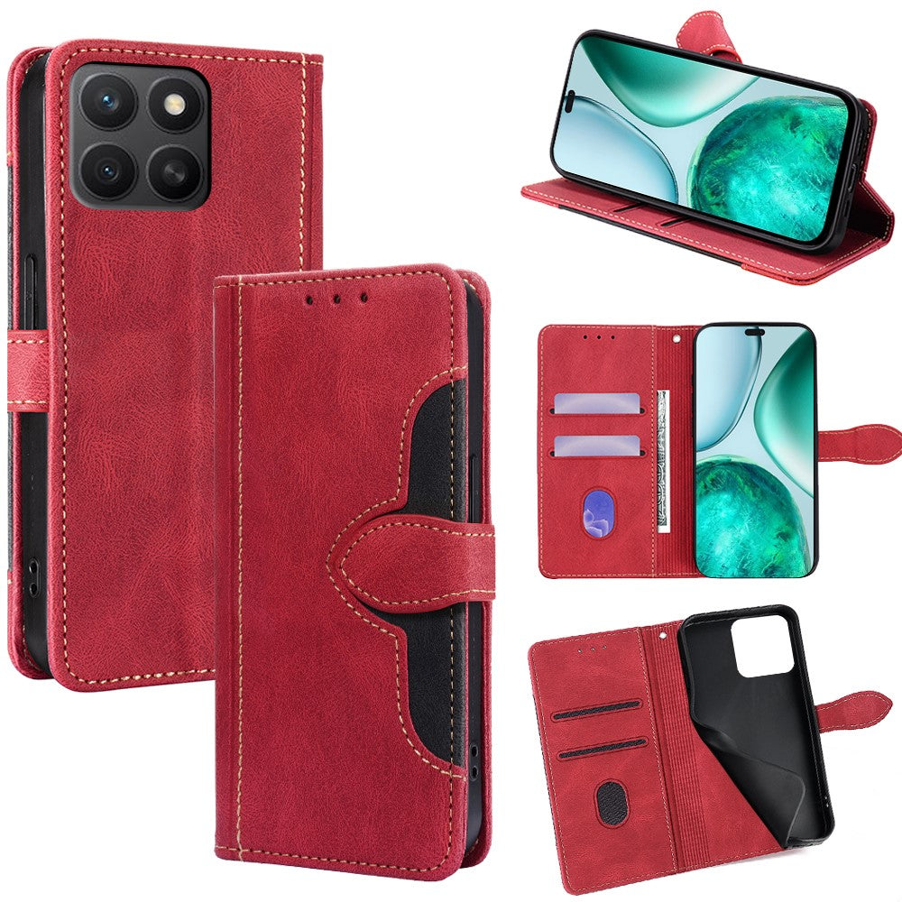 Til Honor X8c 4G Etui Læder Pung Telefoncover med Stråhat Magnetlås