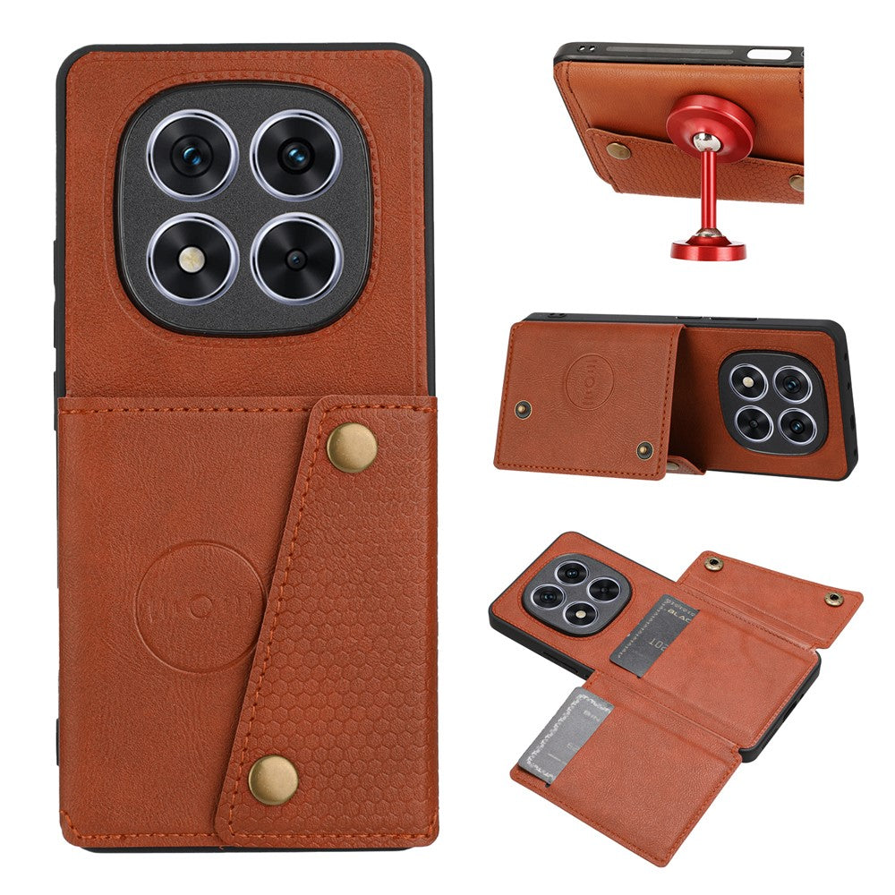 For Xiaomi Redmi Note 14 Pro 4G Case with Card Slots Kickstand Leather + TPU Phone Cover