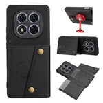 For Xiaomi Redmi Note 14 Pro 4G Case with Card Slots Kickstand Leather + TPU Phone Cover