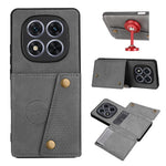 For Xiaomi Redmi Note 14 Pro 4G Case with Card Slots Kickstand Leather + TPU Phone Cover