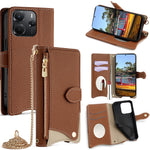 For Xiaomi Redmi Note 14 4G (164.84mm) Wallet Case Fishtail Design Leather Phone Cover with Mirror  /  Stand  /  Strap