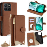 Til Honor X8c 4G Pung Etui Fishtail Design Læder Telefon Cover med Spejl / Stativ / Rem