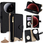 For Xiaomi 15 Ultra Wallet Case Fishtail Design Leather Phone Cover with Mirror  /  Stand  /  Strap