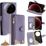 For Xiaomi 15 Ultra Wallet Case Fishtail Design Leather Phone Cover with Mirror  /  Stand  /  Strap