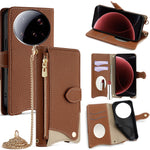 For Xiaomi 15 Ultra Wallet Case Fishtail Design Leather Phone Cover with Mirror  /  Stand  /  Strap
