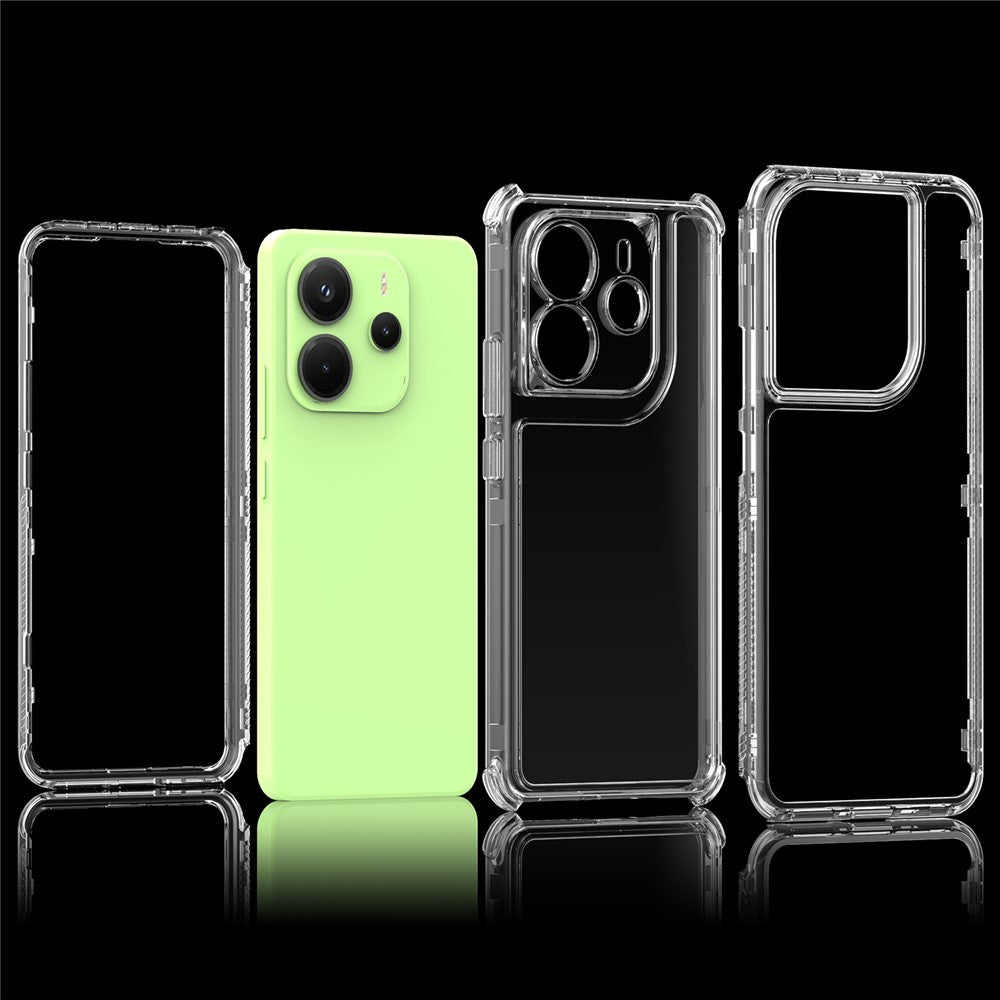 Xiaomi Redmi Note 14 4G (163.25mm) skal reptåligt akryl TPU genomskinligt mobilskal