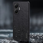 For Xiaomi Poco F7 5G / Redmi Turbo 4 Pro 5G Case Wood Texture PU Leather Coated PC TPU Phone Cover