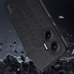 For Xiaomi Poco F7 5G / Redmi Turbo 4 Pro 5G Case Wood Texture PU Leather Coated PC TPU Phone Cover