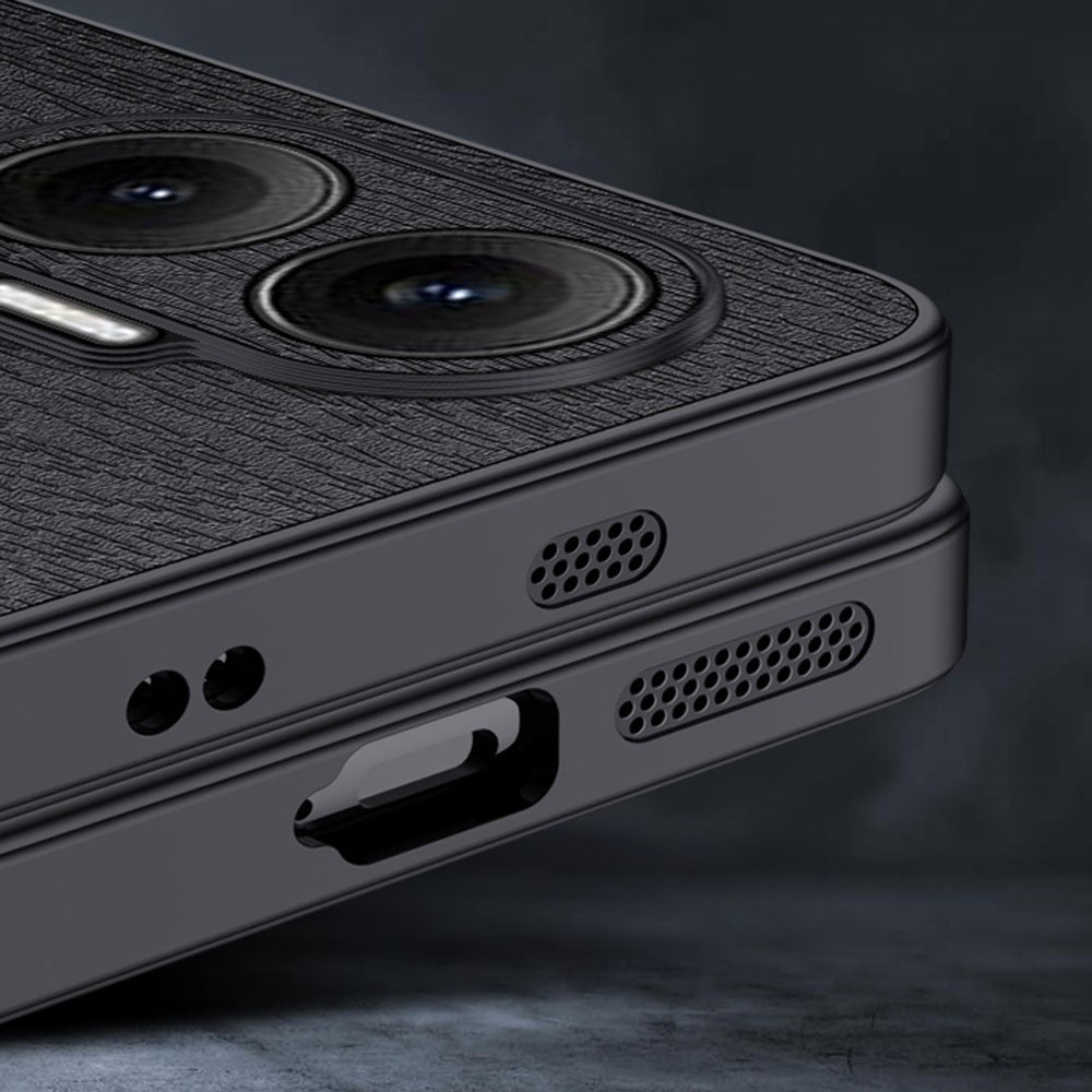 For Xiaomi Poco F7 5G / Redmi Turbo 4 Pro 5G Case Wood Texture PU Leather Coated PC TPU Phone Cover