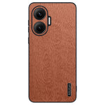 For Xiaomi Poco F7 5G / Redmi Turbo 4 Pro 5G Case Wood Texture PU Leather Coated PC TPU Phone Cover