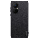 For Huawei Enjoy 80 Case Wood Texture PU Leather Coated PC TPU Phone Cover