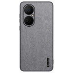 For Huawei Enjoy 80 Case Wood Texture PU Leather Coated PC TPU Phone Cover