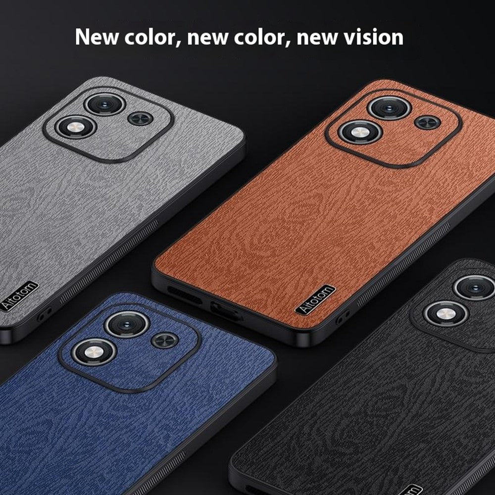 For Honor X70i Case Wood Texture PU Leather Coated PC TPU Phone Cover