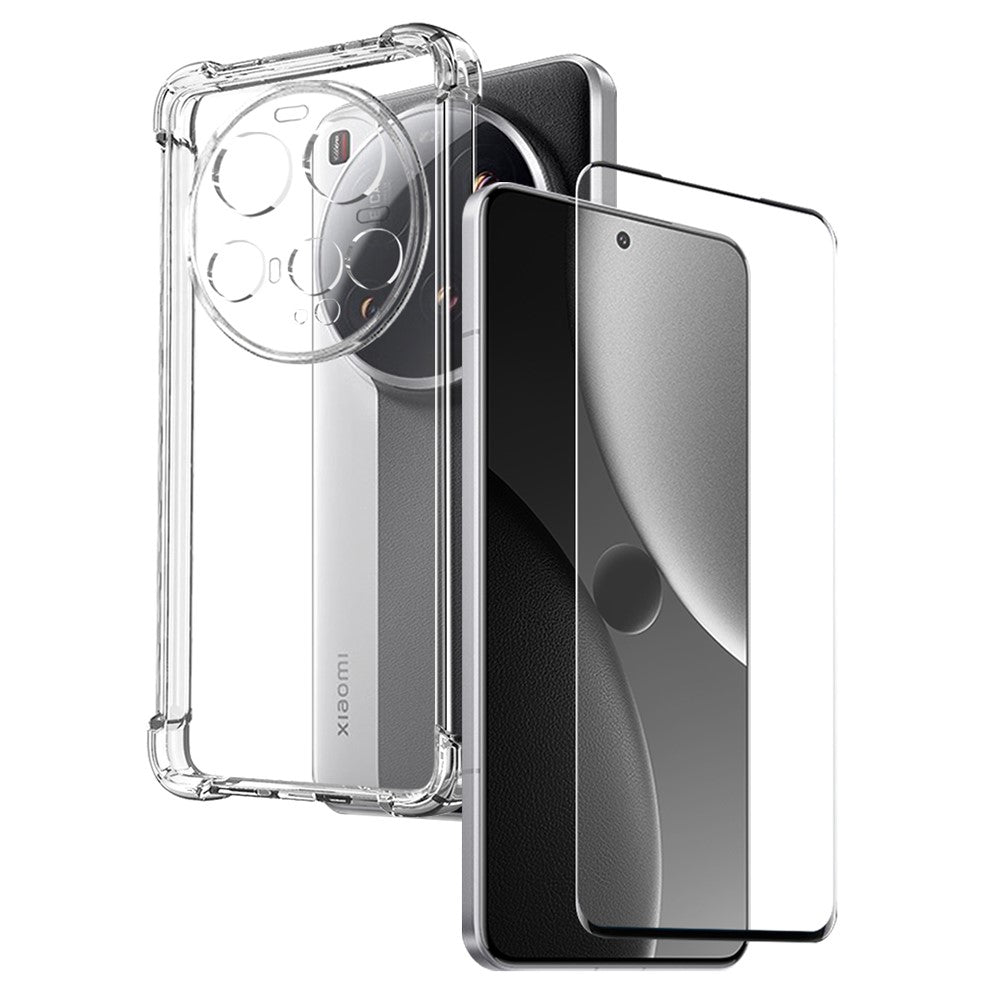 NORTHJO For Xiaomi 15 Ultra Case Shockproof TPU Clear Phone Cover with 3D Curved Tempered Glass