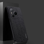 For Honor Power 5G Case Wood Texture PU Leather Coated PC TPU Phone Cover