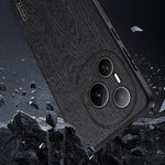 For Honor Power 5G Case Wood Texture PU Leather Coated PC TPU Phone Cover