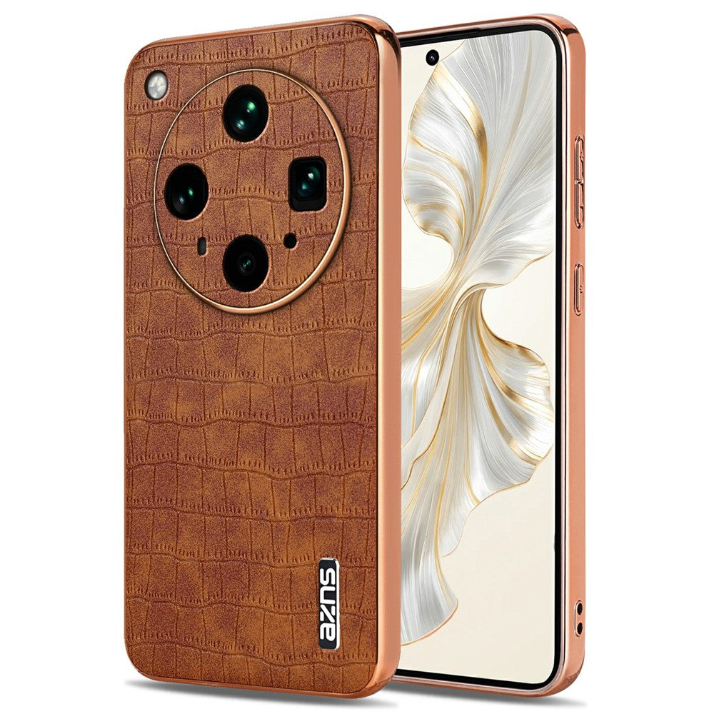 AZNS For Oppo Find X8 Ultra 5G Case Electroplating Crocodile Texture PU + TPU Phone Cover